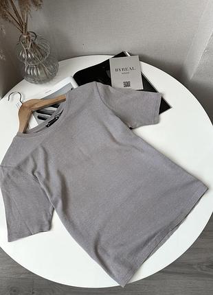Сірий базовий топ футболка zara