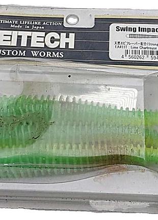 Воблер блесна приманка б/у силікон keitech swing impact 4.5" ea#11 lime chartreuseglow