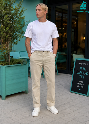 Gap slim fit мужские микровельветовые брюки w36 l34 светло-бежевые | удлиняются до +10 см