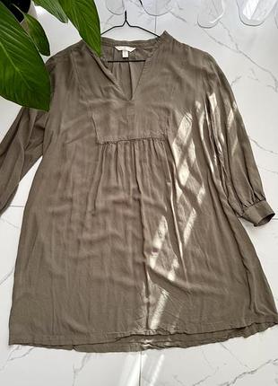 Легкое женское платье цвета хаки h&amp;m