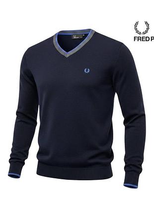 Оригінальний чоловічий вовняний светр fred perry розмір м чорний пуловер джемпер форд пір'ї логслів лонг а1