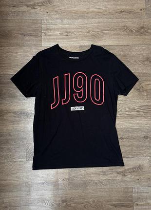 Чоловіча чорна футболка jj90 р.l  від jack&jones 100% cotton