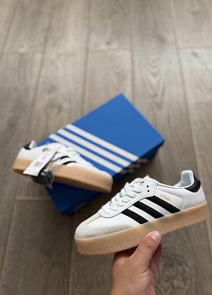 Adidas samba white black gum sole platform