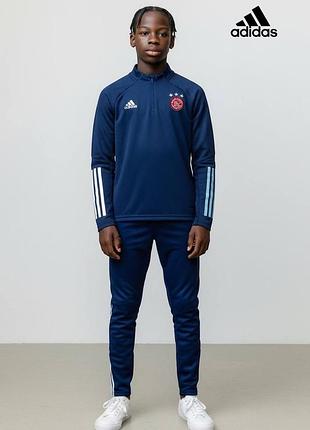 Оригінальний дитячий підлітковий світшот adidas ajax футбольний дитячий кофта адідас футбольний лонгслів реглан-лонг батик толстовка водолазка а1