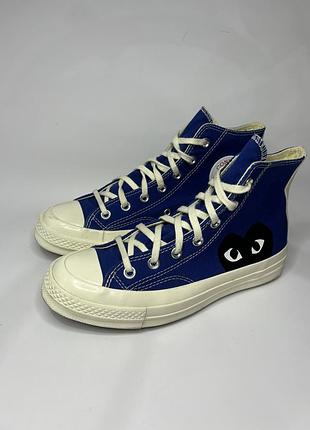 Сині кеди конверси converse x comme des garçon 39 play blue chuck taylor 70 hight