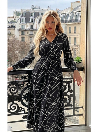 Летнее платье🖤еластична тканина 🖤 длинное платье максы shein 🖤 платье с длинным рукавом 🖤 размер s - m