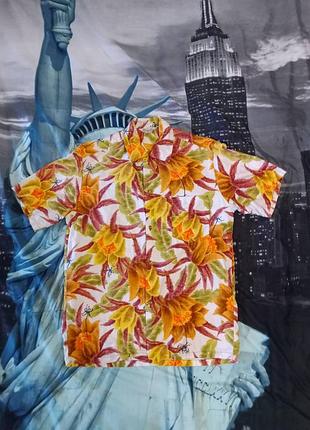 Lauhala men's vintage hawaiian multicolor shirt. made in hawaii. рубашка. винтаж.