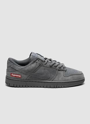 😎 мужские кроссовки nike dunk low x supreme grey