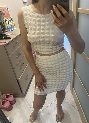 Стильный летний костюм топ+ юбка boohoo xs-s