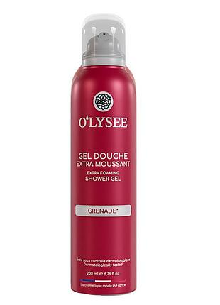 Гель-піна для душу з ароматом гранату o’lysee extra foaming shower gel grenade, 200 мл