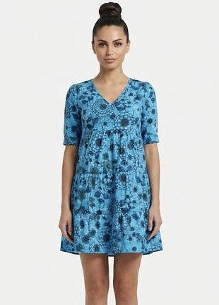 Zara оригинал платье синие с цветами,сарафан,сукня зара блакитна з квітами
