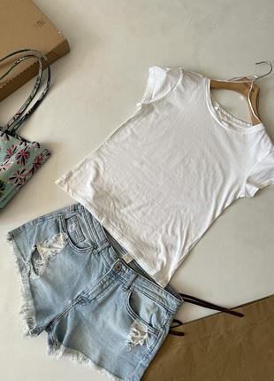 Біла базова футболка h&m