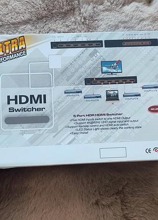 Hdmi-перемикач (світч) на 5 портів з підтримкою 4k та hdr.