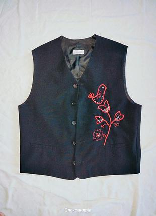Жіночий желет з ручним розписом і вишивкою, розмір l-xl