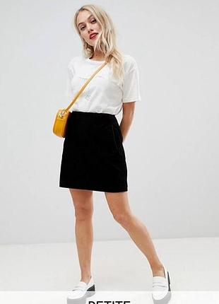 Вельветовая юбка с карманами new look uk12 eur 40