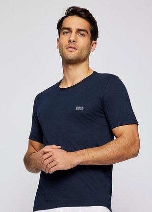 Чоловіча темно синя базова футболка hugo boss оригінал хуго босс