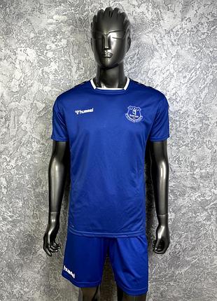 Hummel everton спортивный костюм m-l размер футбольный синий