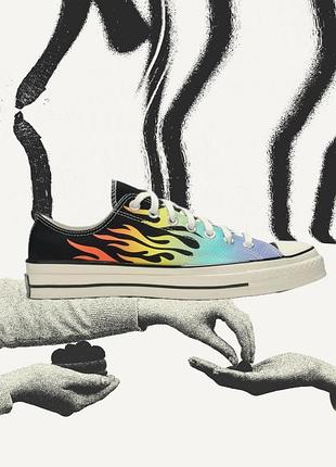 Converse з вогняним принтом 38 розмір - рідкісний дизайн