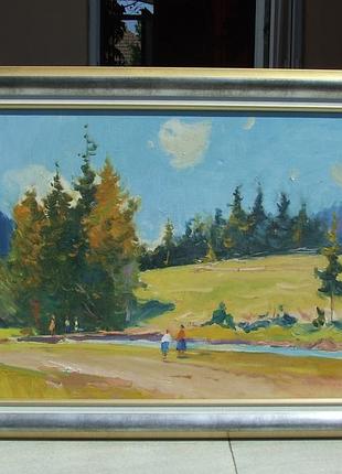 Нар.худ. укр. шлтес из. 1909-1990 гг. роз. 100 х 60 см. п.о. 1964 год. возле реки уж.