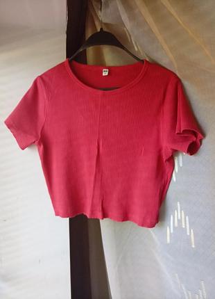 Футболка топ в рубчик uniqlo