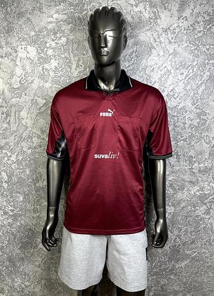 Puma футболка поло l размер винтажная спортивная бордовая оригинал