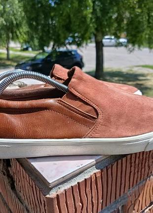 ​мужские комбинированные слипоны old navy cognac (сша, р. 45-46)