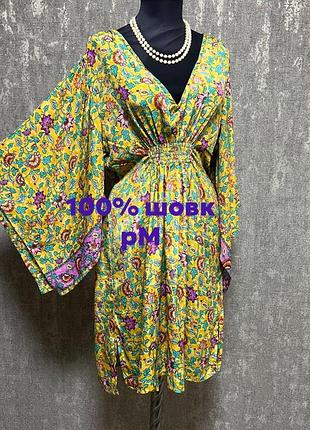 Сукня  міді кімоно в стилі бохо 100% шовк ,boho silk,барселона ,іспанія