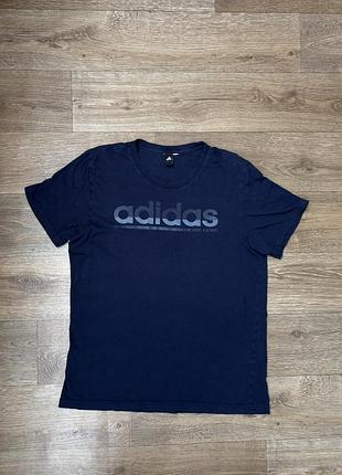 Чоловіча футболка adidas р.l, темно-синя, 100% cotton
