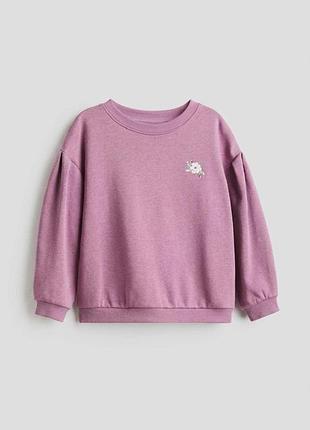 Детский свитшот для девочки h&m 98-104 см сиреневый (26062205b1)