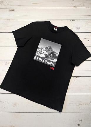 Чоловіча чорна котонова футболка the north face оригінал tnf тнф