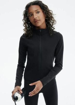 Детская спортивная кофта для девочки h&m 110-116 см черная (26062302a)