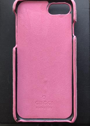 Оксамитовий рожевий чохол gucci для iphone 7