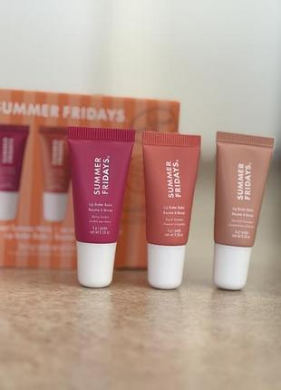 Набір бальзамів для губ sumner fridays the sweet summer minis berry sorbet, peach granita, sea salt caramel