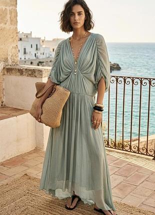 Вишукана мʼятна  максі-сукня zara у стилі luxury resort 🌿
