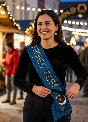 Унікальна святкова стрічка ручної роботи "frohes fest"( (веселих свят)
