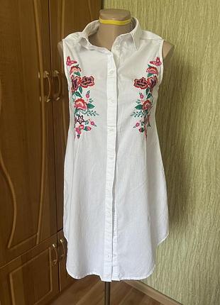 Платье туника с вышивкой
