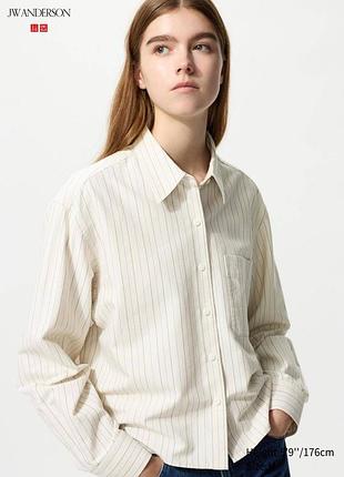 Укороченная рубашка свободного кроя jw anderson uniqlo