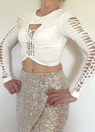 Shein жіночий ошатний білий топ, кофточка