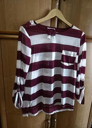 Блуза футболка 👕 в полоску л хл