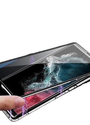 Магнитный чехол 360 из закалённого стекла для samsung galaxy s22 ultra