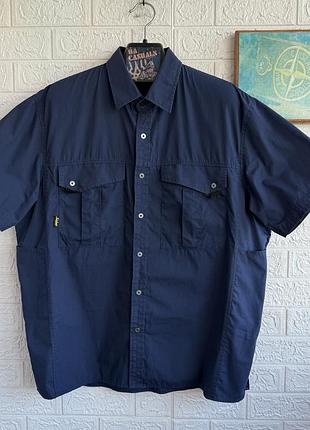Робоча сорочка snickers workwear rip stop на кнопках з кишенями чоловіча рххл темно синя зносостійка з захистом від сонця