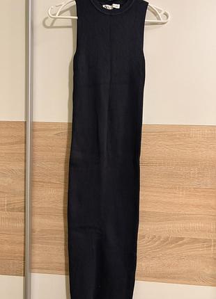Довга сукня в рубчик zara