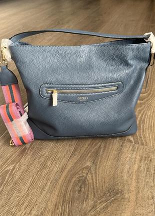 Шкіряна сумка-хобо osprey london blue the hendrix