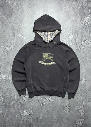 Vintage винтажное женское худи burberry барберри big logo old money олд мани size m размер м