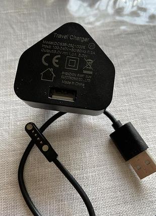 Зарядний магнітний usb-кабель та мереживий адаптер для смарт-годинника valdus pgd, 4