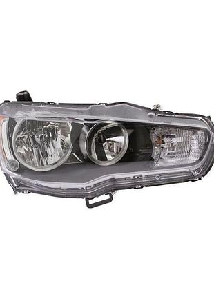Фара передняя mitsubishi lancer 10 2007-, правая hb4/hb3, черная рамка, механическая регулировка, depo, 214-1190r-ld-e2