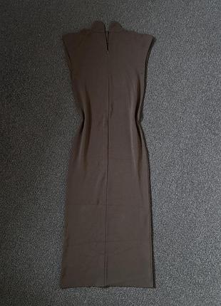 Трикотажна сукня міді zara, коричнева
