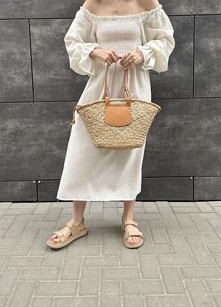 Соломʼяна сумка zara