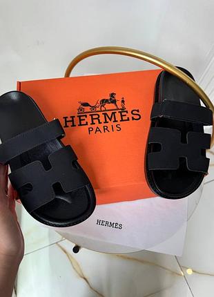 Сандалі hermes cypre з натурального нубука чорні
