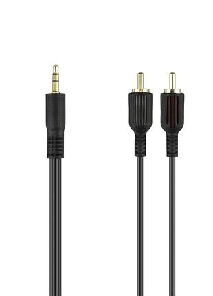 Аудио кабель borofone bl11коннектор aux 3.5мм на два rca эластичная pvc оплетка black